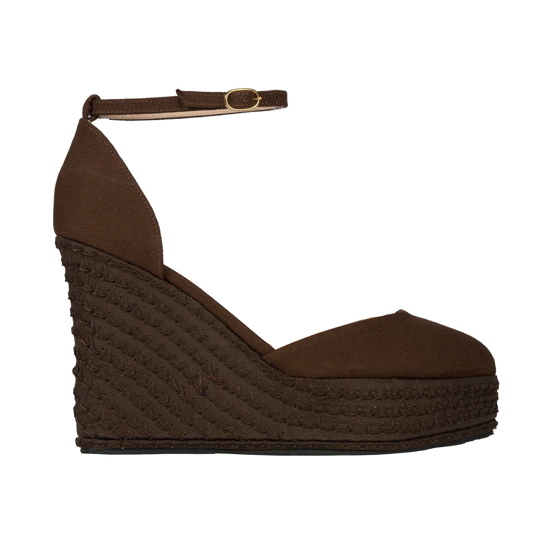 CIOCCOLATO - PLATEAU WEDGES WITH ANKLE LACE