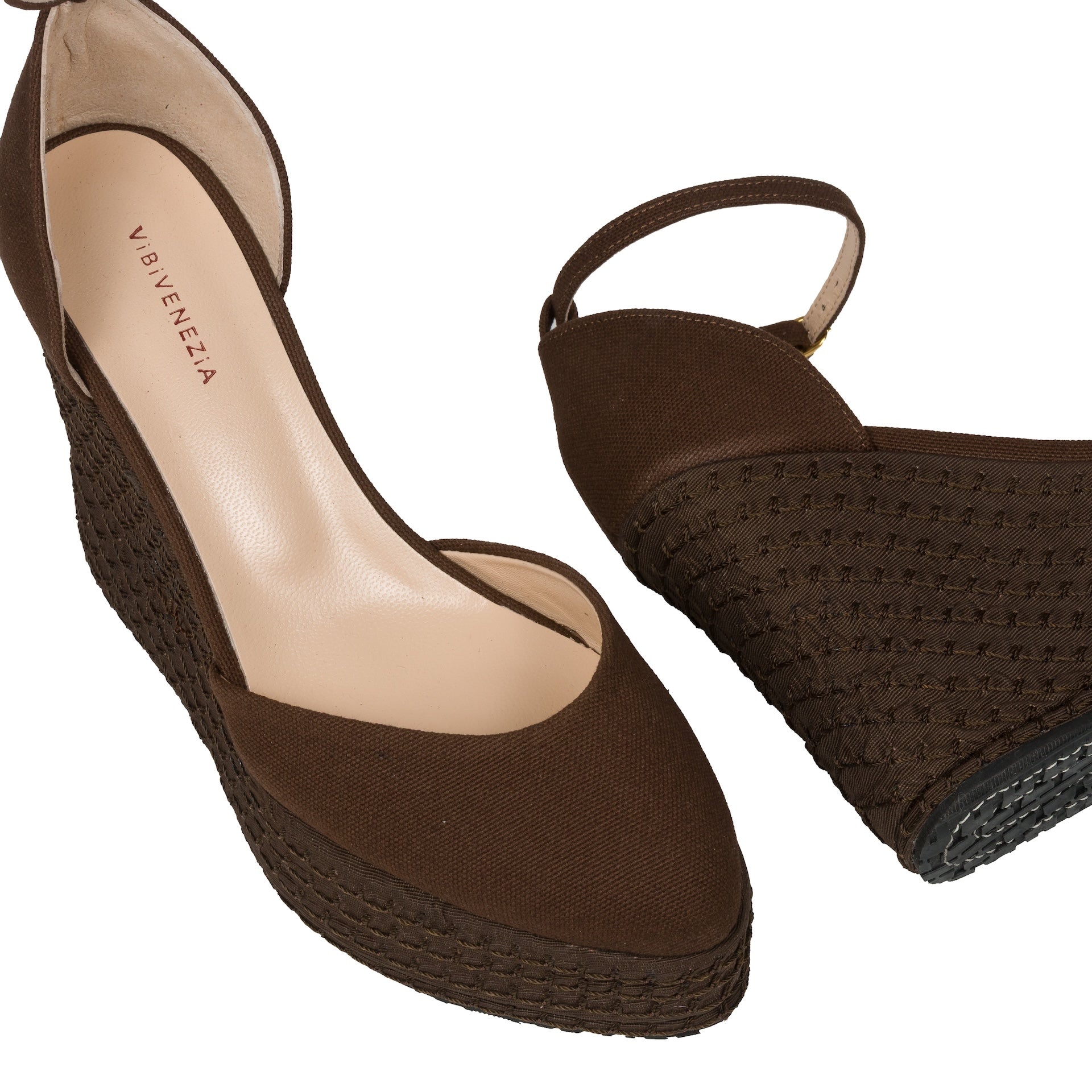 CIOCCOLATO - PLATEAU WEDGES WITH ANKLE LACE