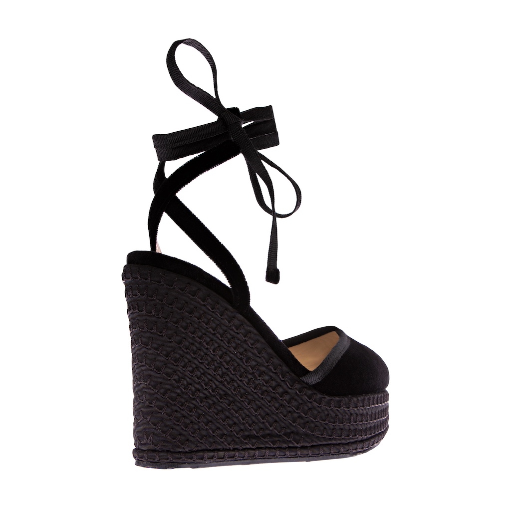 NERO - PLATEAU LACES WEDGES
