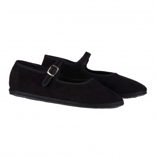 Mary Jane Suede Nero