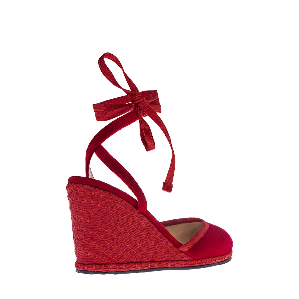 CHERRY  - LACES WEDGES