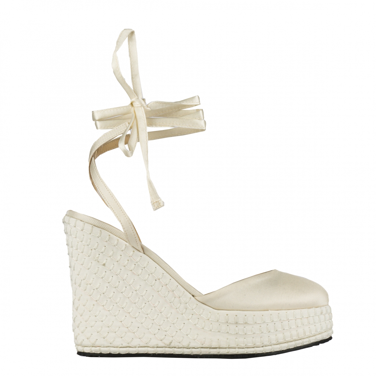 SNOW WHITE - PLATEAU LACES WEDGES