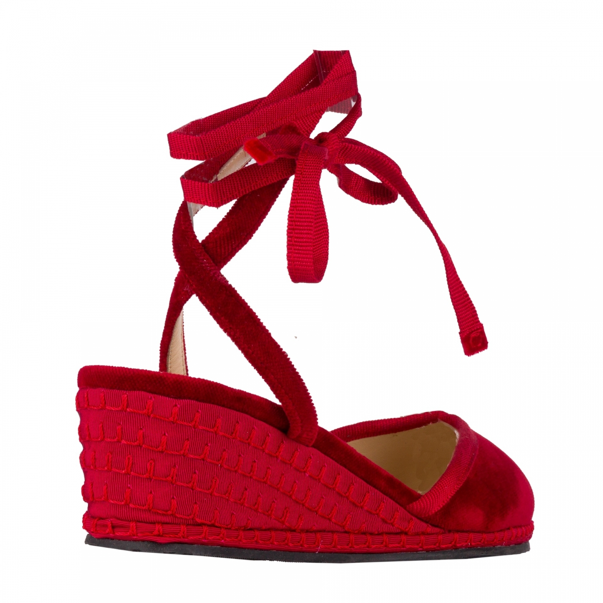 CHERRY - LACES WEDGES 5