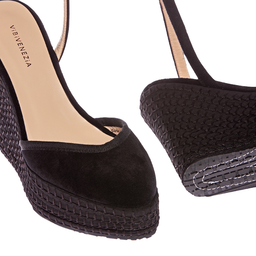 NERO - PLATEAU LACES WEDGES