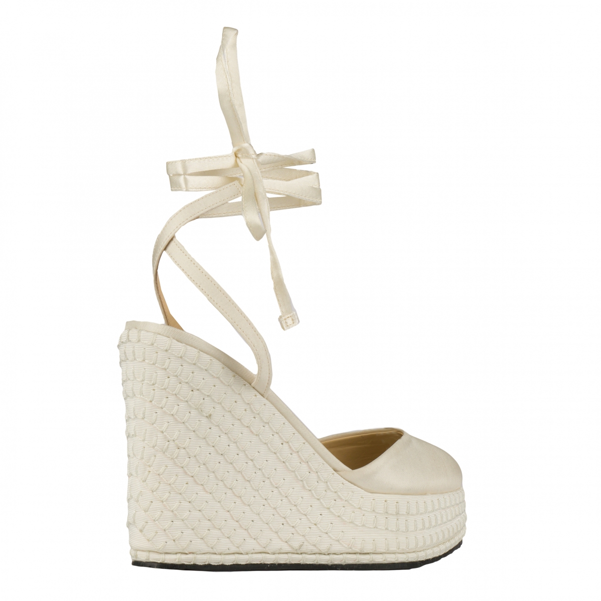 SNOW WHITE - PLATEAU LACES WEDGES