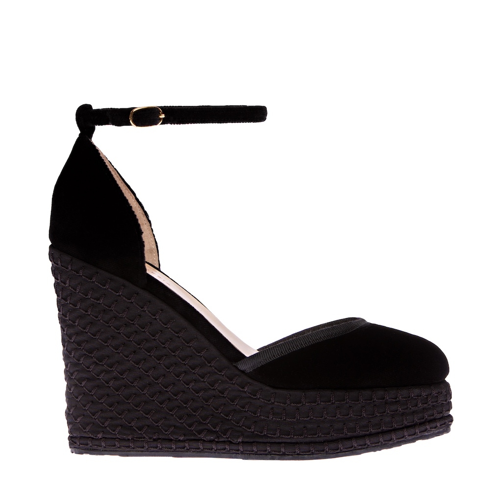 NERO - PLATEAU WEDGES WITH ANKLE LACE