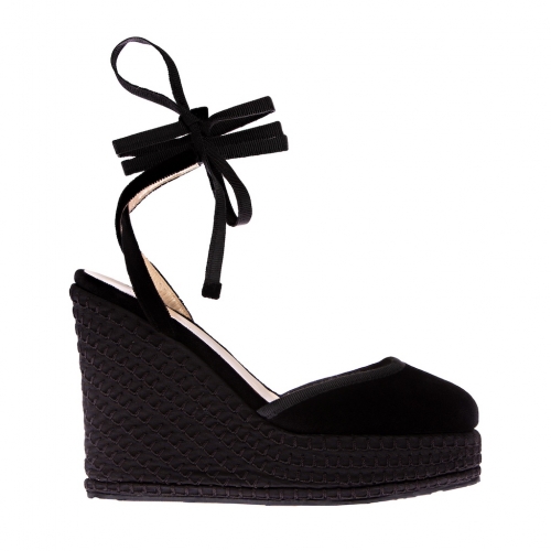 NERO - PLATEAU LACES WEDGES